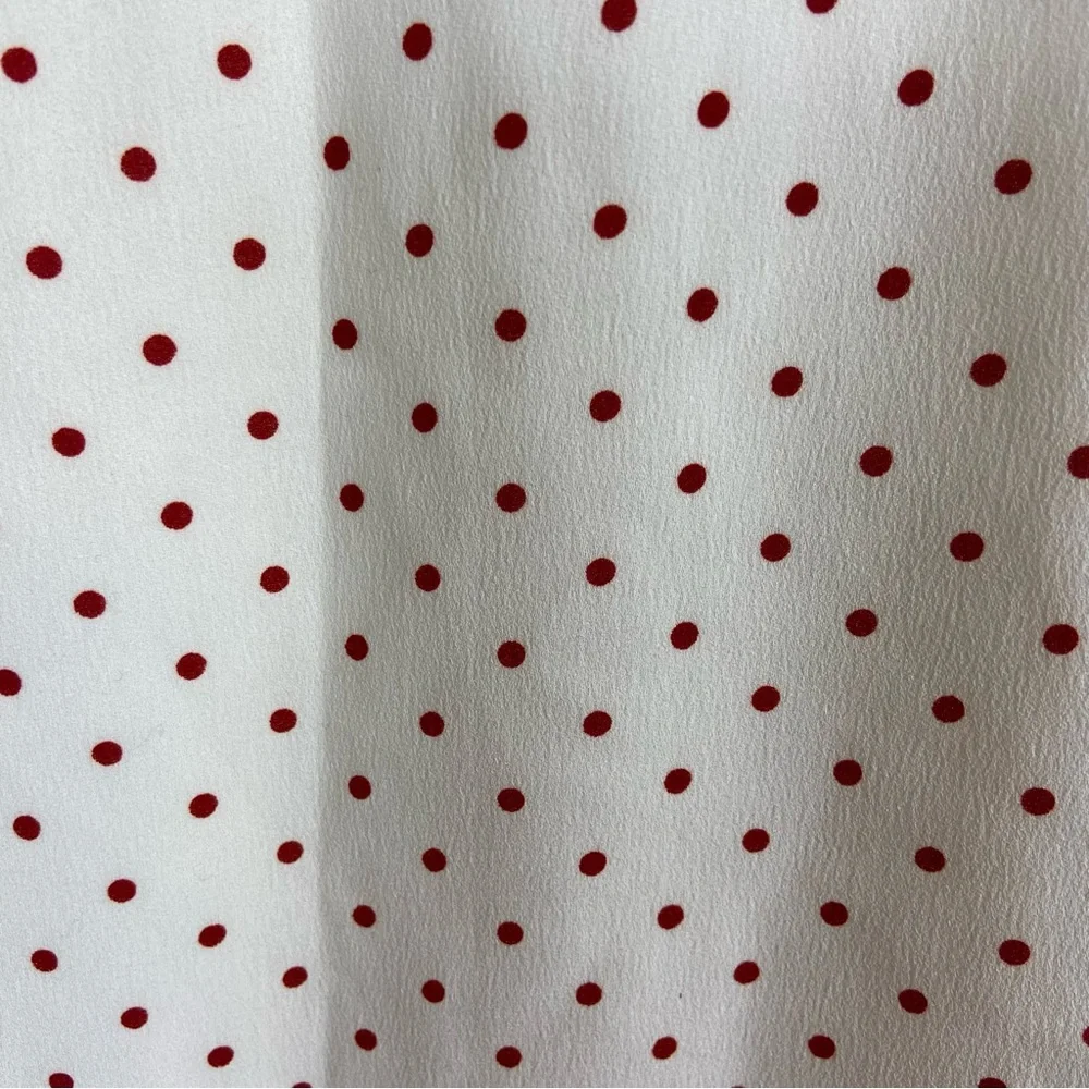 Talbots White Cream Red Polka Dot Peplum Blouse Business Casual Office Size 8‎ - Picture 8 of 10